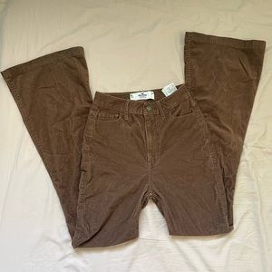 High Rise Brown Flare Pants